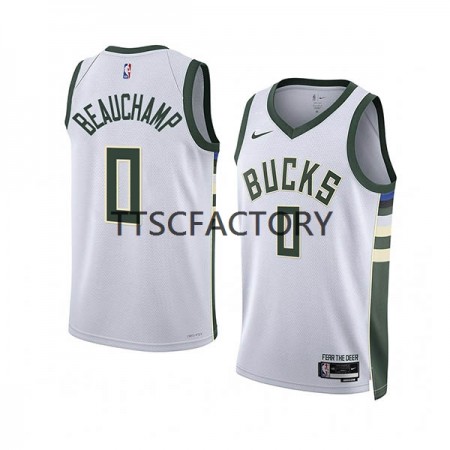 Dres Milwaukee Bucks MarJon Beauchamp 0 Nike 2022-23 Association Edition Bijela Swingman - Muške